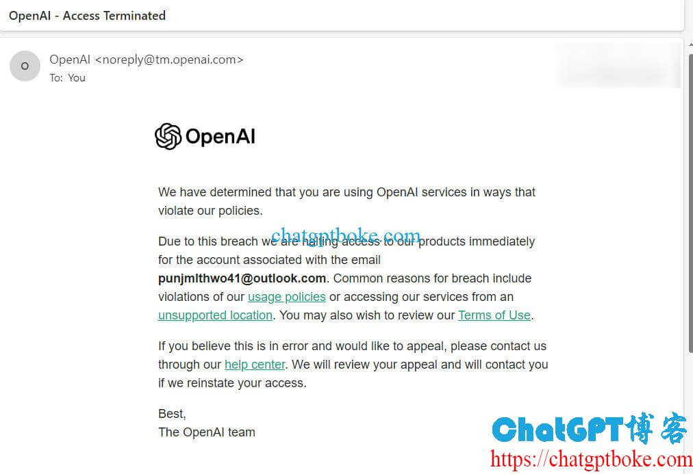 OpenAI - Access Terminated